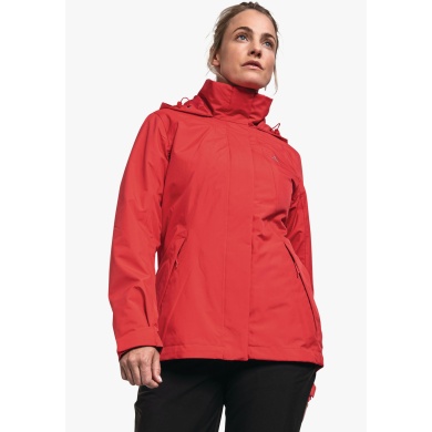 Schöffel Winter Jacket 3in1 Partinello (waterproof and windproof + fleece jacket) red Women